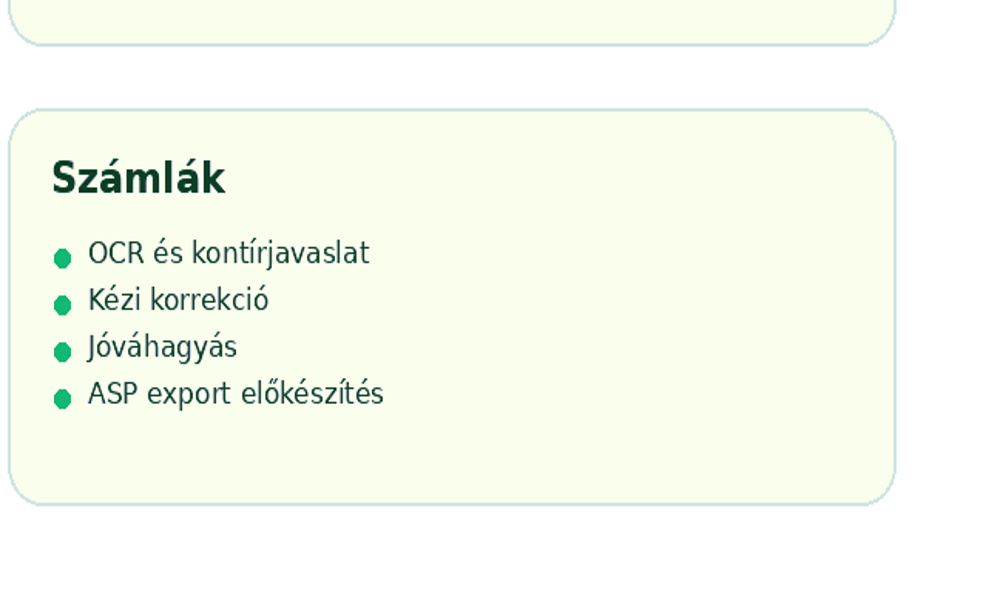 Számlák és kontírozás (OCR) termékillusztráció